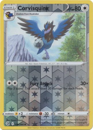 Corvisquire 220/264 Reverse Holo | Fusion Strike | Pokemon Card