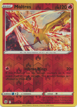 Moltres 21/172 Reverse Holo | Brilliant Stars | Pokemon Card