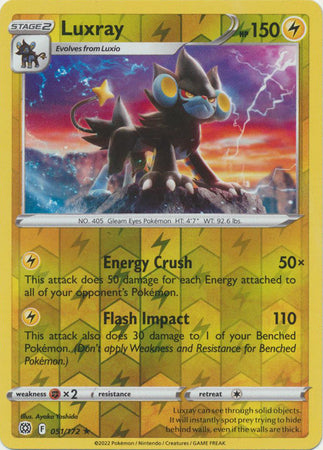 Luxray 51/172 Reverse Holo | Brilliant Stars | Pokemon Card