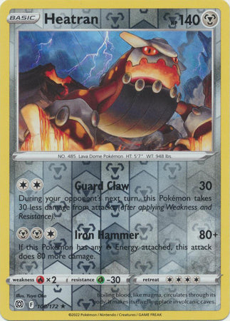 Heatran 100/172 Reverse Holo | Brilliant Stars | Pokemon Card