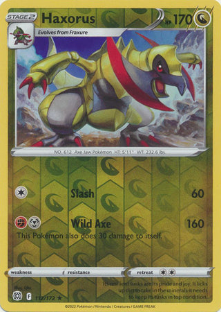 Haxorus 112/172 Reverse Holo | Brilliant Stars | Pokemon Card