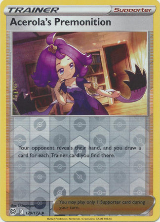 Acerola's Premonition 129/172 Reverse Holo | Brilliant Stars | Pokemon Card