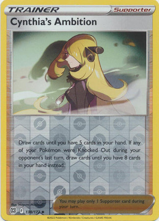 Cynthia's Ambition 138/172 Reverse Holo | Brilliant Stars | Pokemon Card