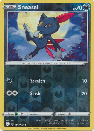 Sneasel 86/172 Reverse Holo | Brilliant Stars | Pokemon Card