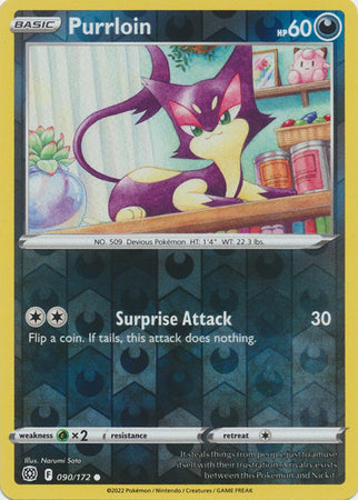 Purrloin 90/172 Reverse Holo | Brilliant Stars | Pokemon Card