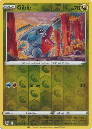 Gible 107/172 Reverse Holo | Brilliant Stars | Pokemon Card