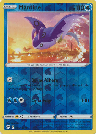 Mantine 34/189 Reverse Holo | Astral Radiance | Pokemon Card