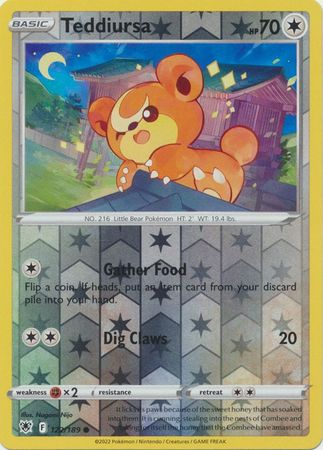 Teddiursa 122/189 Reverse Holo | Astral Radiance | Pokemon Card