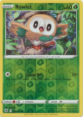 Rowlet 19/189 Reverse Holo | Astral Radiance | Pokemon Card