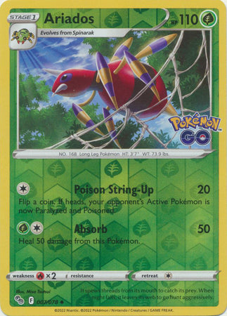 Ariados 7/78 Reverse Holo | Pokémon GO | Pokemon Card