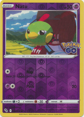 Natu 32/78 Reverse Holo | Pokémon GO | Pokemon Card