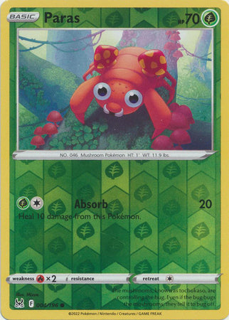 Paras 4/196 Reverse Holo | Lost Origin | Pokemon Card