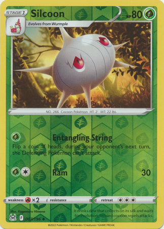 Silcoon 7/196 Reverse Holo | Lost Origin | Pokemon Card