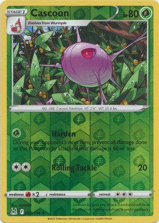 Cascoon 9/196 Reverse Holo | Lost Origin | Pokemon Card