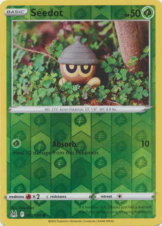 Seedot 11/196 Reverse Holo | Lost Origin | Pokemon Card