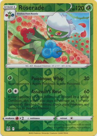 Roserade 15/196 Reverse Holo | Lost Origin | Pokemon Card