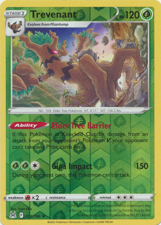 Trevenant 17/196 Reverse Holo | Lost Origin | Pokemon Card