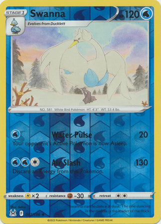 Swanna 47/196 Reverse Holo | Lost Origin | Pokemon Card