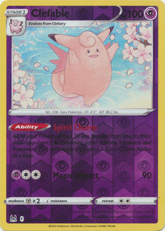 Clefable 63/196 Reverse Holo | Lost Origin | Pokemon Card