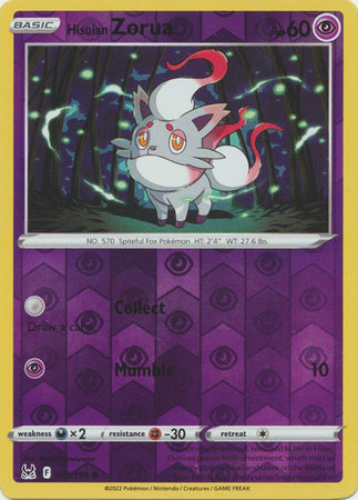 Hisuian Zorua 75/196 Reverse Holo | Lost Origin | Pokemon Card