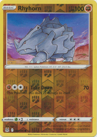 Rhyhorn 89/196 Reverse Holo | Lost Origin | Pokemon Card