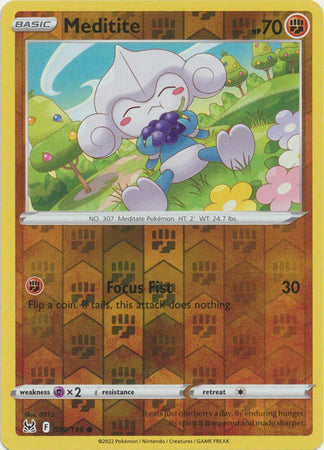 Meditite 99/196 Reverse Holo | Lost Origin | Pokemon Card