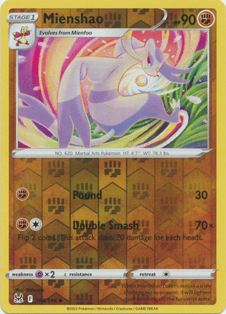 Mienshao 104/196 Reverse Holo | Lost Origin | Pokemon Card