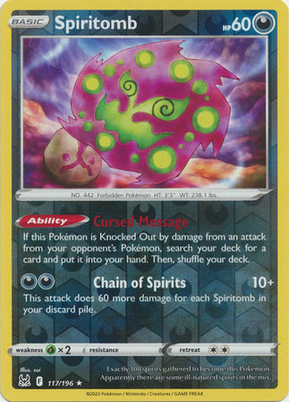 Spiritomb 117/196 Reverse Holo | Lost Origin | Pokemon Card