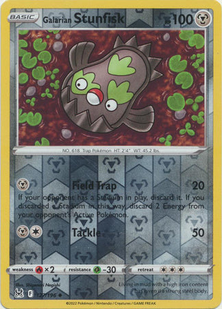 Galarian Stunfisk 127/196 Reverse Holo | Lost Origin | Pokemon Card