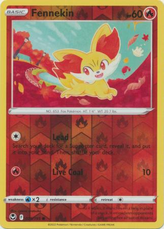 Fennekin 25/195 Reverse Holo | Silver Tempest | Pokemon Card