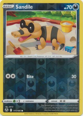 Sandile 111/195 Reverse Holo | Silver Tempest | Pokemon Card