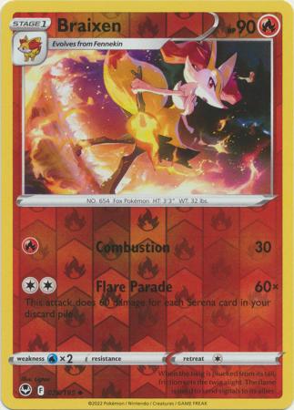 Braixen 26/195 Reverse Holo | Silver Tempest | Pokemon Card