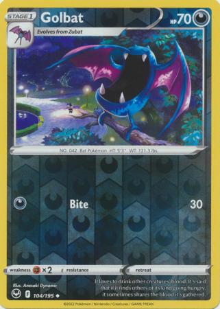 Golbat 104/195 Reverse Holo | Silver Tempest | Pokemon Card