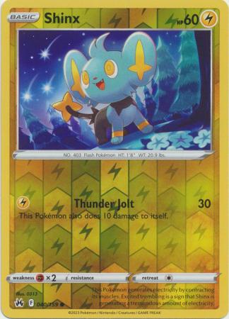 Shinx 40/159 Reverse Holo | Crown Zenith | Pokemon Card