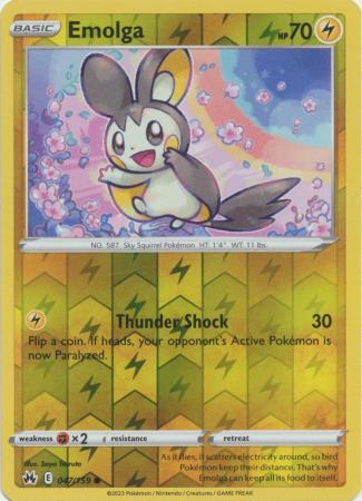 Emolga 47/159 Reverse Holo | Crown Zenith | Pokemon Card