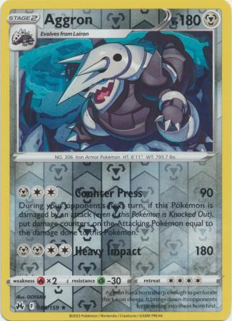 Aggron 89/159 Reverse Holo | Crown Zenith | Pokemon Card