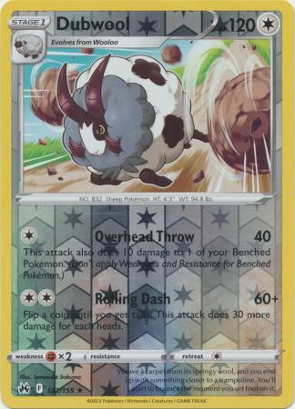 Dubwool 122/159 Reverse Holo | Crown Zenith | Pokemon Card