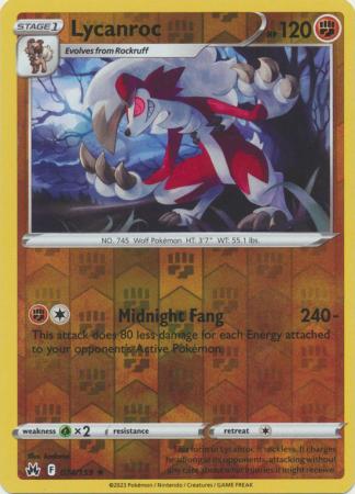 Lycanroc 74/159 Reverse Holo | Crown Zenith | Pokemon Card