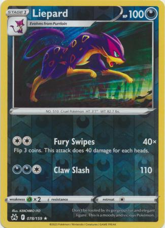 Liepard 78/159 Reverse Holo | Crown Zenith | Pokemon Card