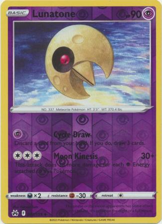 Lunatone 62/159 Reverse Holo | Crown Zenith | Pokemon Card