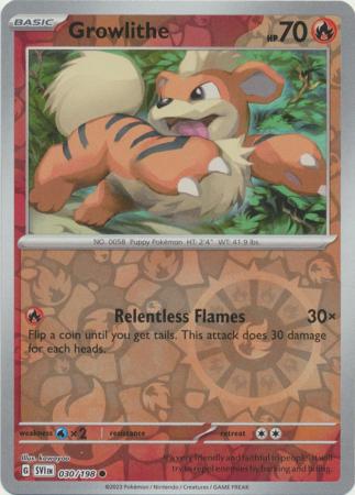 Growlithe 30/198 Reverse Holo | Scarlet & Violet | Pokemon Card