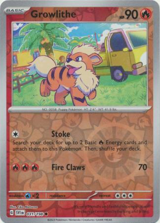 Growlithe 31/198 Reverse Holo | Scarlet & Violet | Pokemon Card