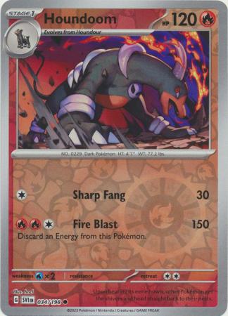 Houndoom 34/198 Reverse Holo | Scarlet & Violet | Pokemon Card