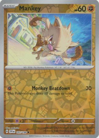 Mankey 107/198 Reverse Holo | Scarlet & Violet | Pokemon Card