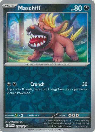 Maschiff 136/198 Reverse Holo | Scarlet & Violet | Pokemon Card