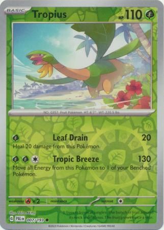 Tropius 7/193 Reverse Holo | Paldea Evolved | Pokemon Card