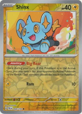 Shinx 68/193 Reverse Holo | Paldea Evolved | Pokemon Card