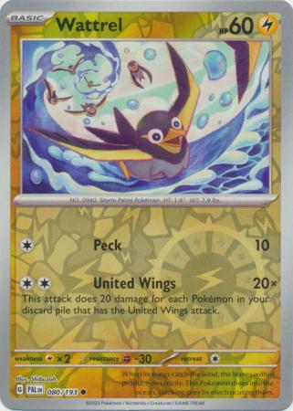 Wattrel 80/193 Reverse Holo | Paldea Evolved | Pokemon Card