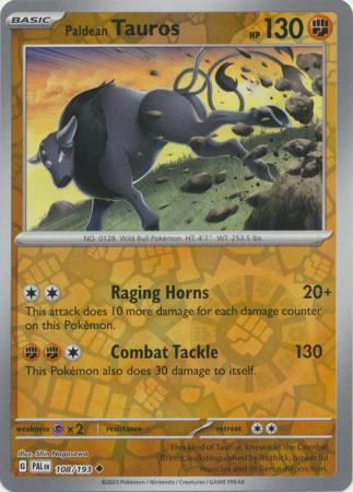 Paldean Tauros 108/193 Reverse Holo | Paldea Evolved | Pokemon Card