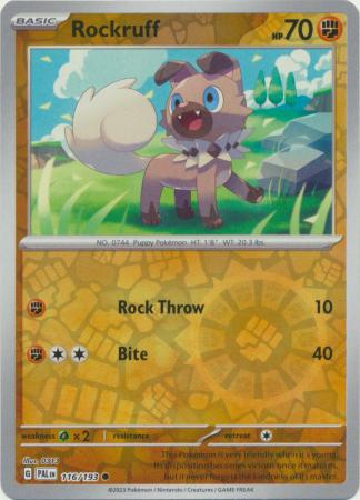 Rockruff 116/193 Reverse Holo | Paldea Evolved | Pokemon Card